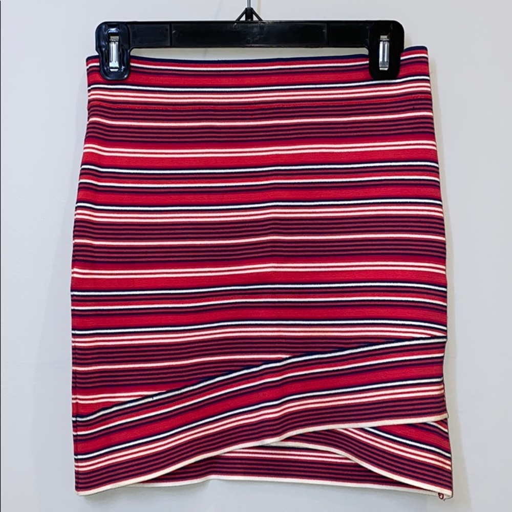 BCBG MAXAZRIA pencil bodycon front wrap mini skirt
